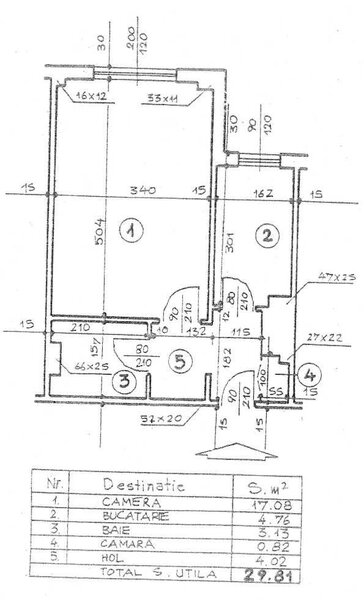 Tineretului, garsoniera 30 mp.